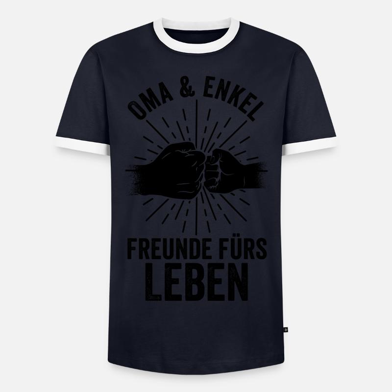 Großmutter Enkel Oma - Männer Kontrast-T-Shirt - Navy/Weiß 