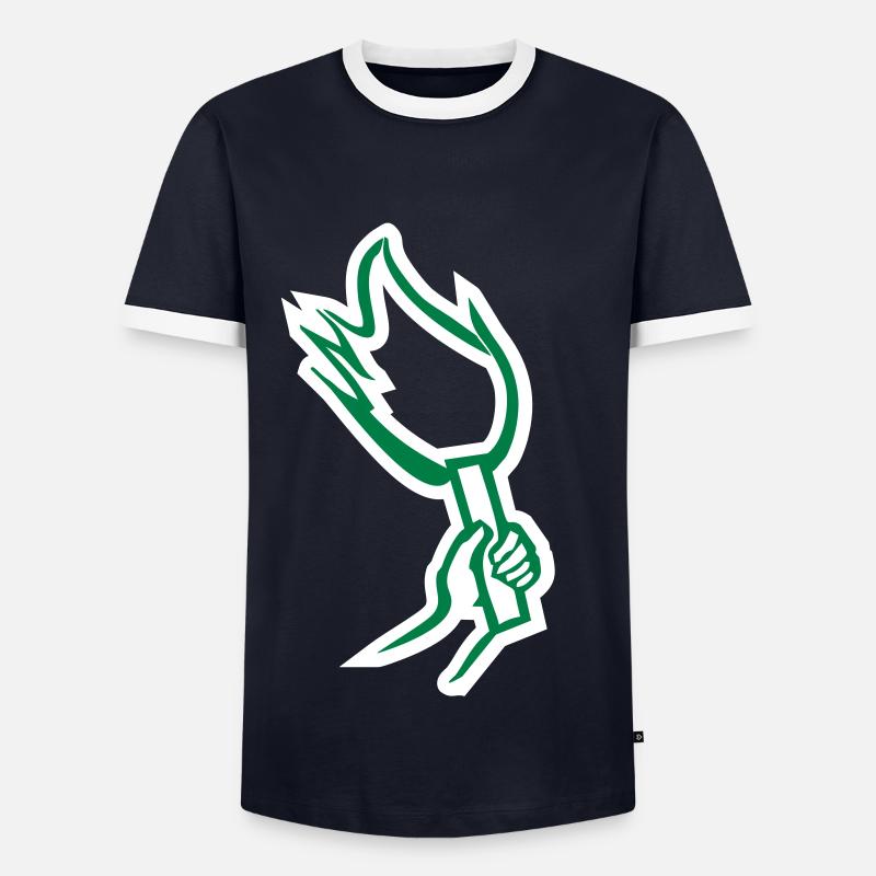 pyro - Männer Kontrast-T-Shirt - Navy/Weiß 