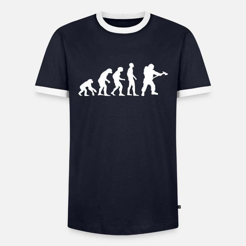 firefighter evolution - Men's Ringer Shirt - navy/white