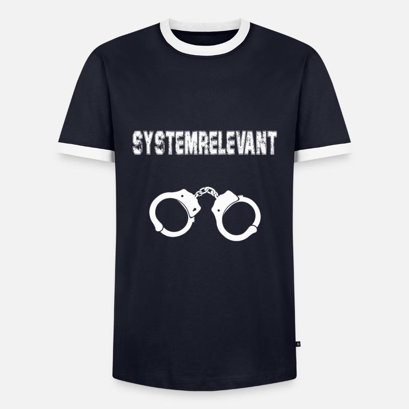 Polizei Systemrelevant Security Justiz Geschenk - Männer Kontrast-T-Shirt - Navy/Weiß