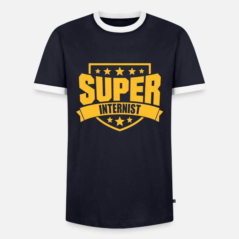 Super Internist - Männer Kontrast-T-Shirt - Navy/Weiß 