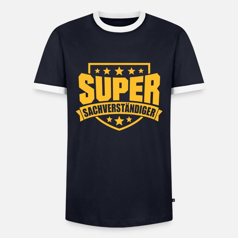 Super Sachverständiger - Männer Kontrast-T-Shirt - Navy/Weiß 