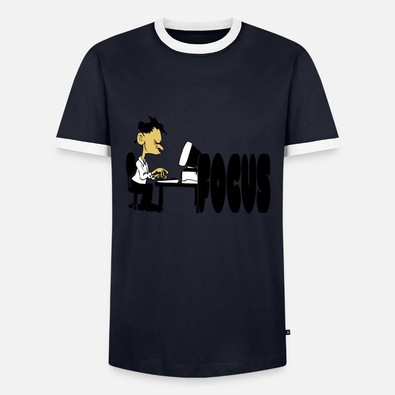 Büro Workaholic - Männer Kontrast-T-Shirt - Navy/Weiß