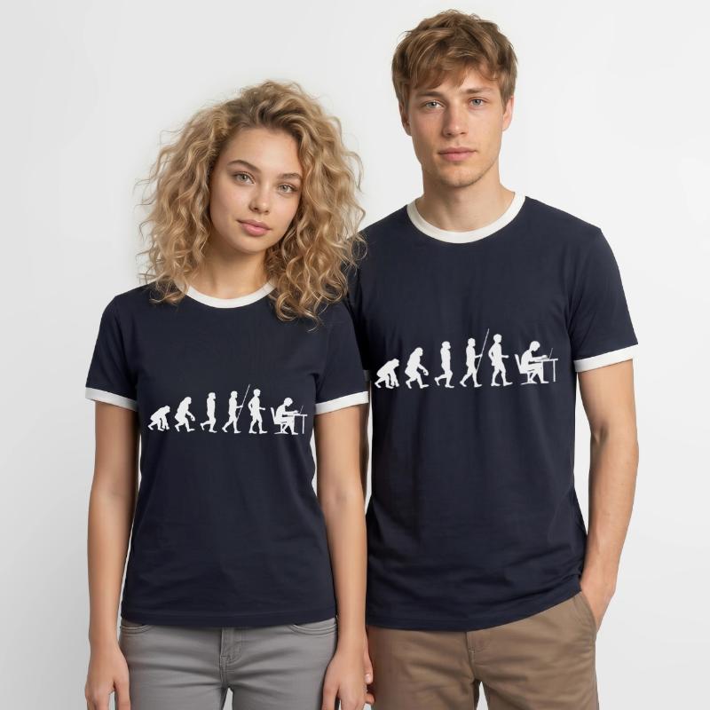Programmierer Evolution Informatik Student code Männer Kontrast-T-Shirt