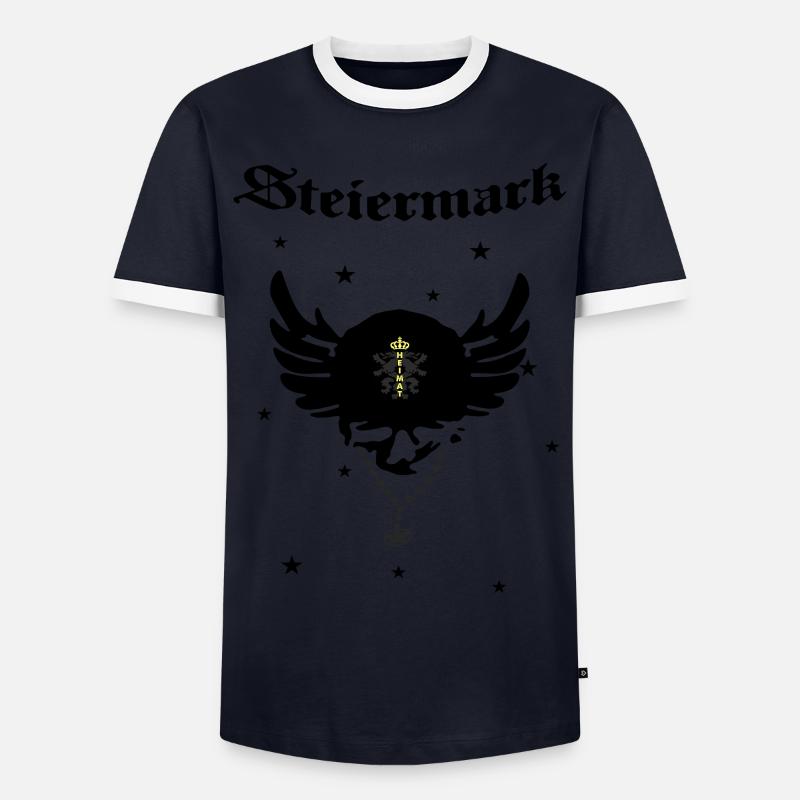 Steiermark - Männer Kontrast-T-Shirt - Navy/Weiß 