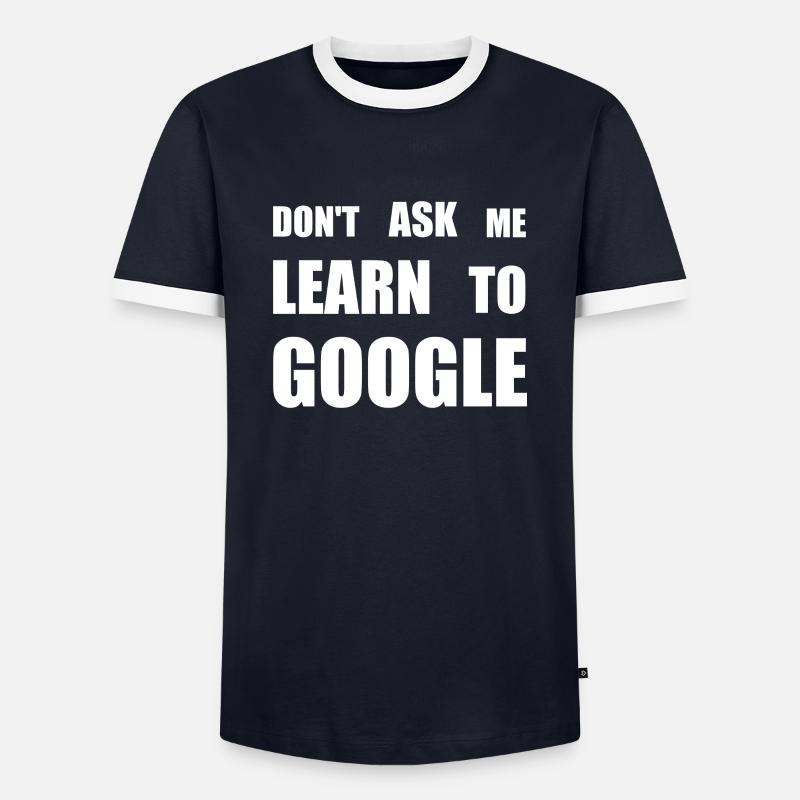 Google dont ask me - Männer Kontrast-T-Shirt - Navy/Weiß 