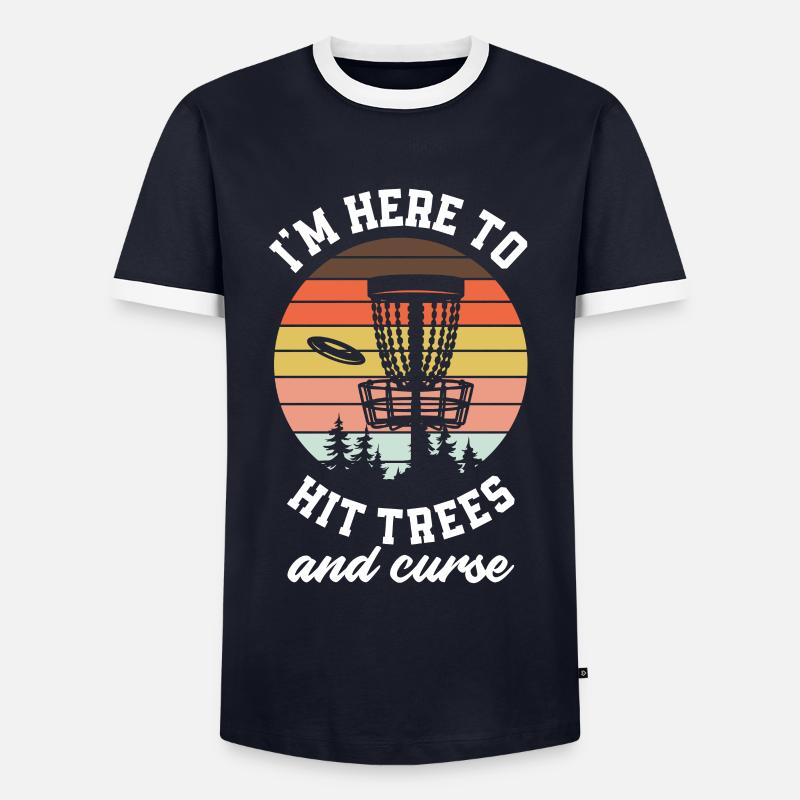 Lustiges Discgolf Discgolfer Geschenk - Männer Kontrast-T-Shirt - Navy/Weiß 