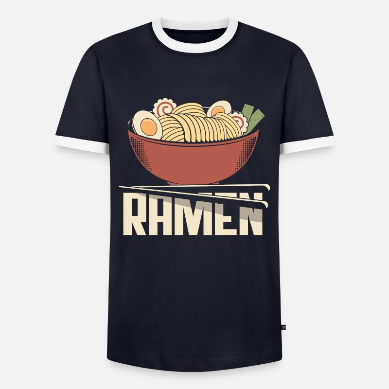 Funny Ramen Gift - Men's Ringer Shirt - navy/white