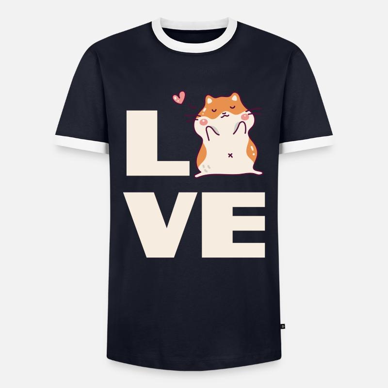 Lustiges Hamster Geschenk - Männer Kontrast-T-Shirt - Navy/Weiß 