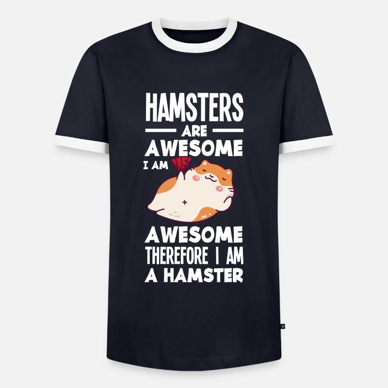 Funny Hamster Gift - Men's Ringer Shirt - navy/white 