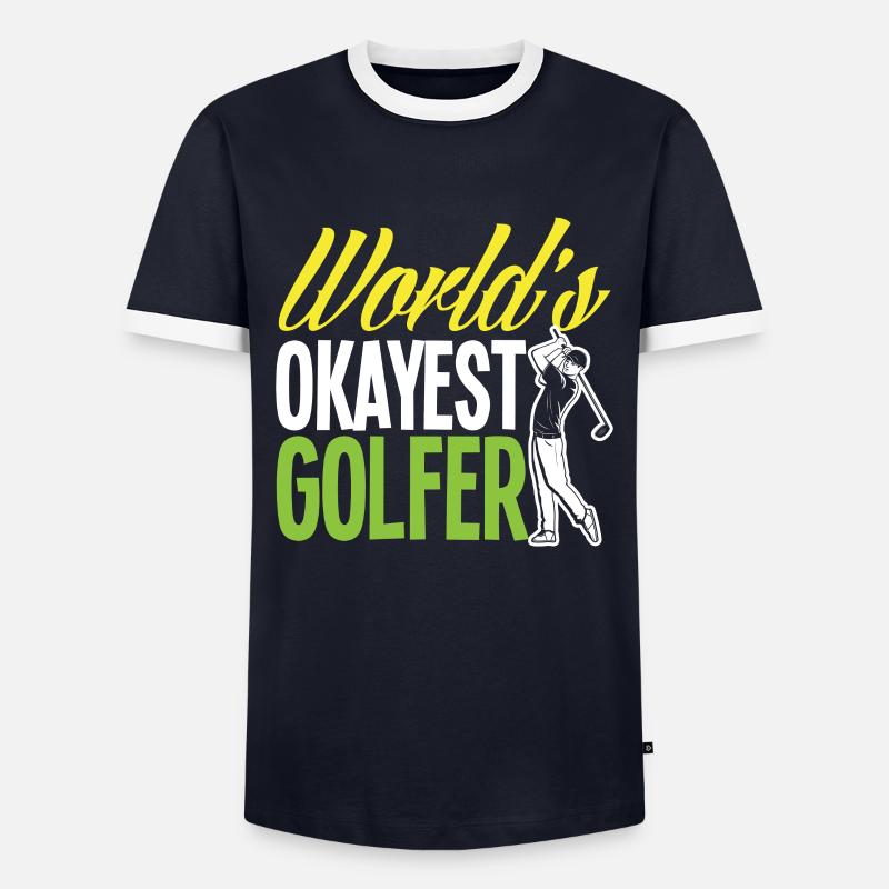 Fun Golf Golf Golfer Gift - Men's Ringer Shirt - navy/white 