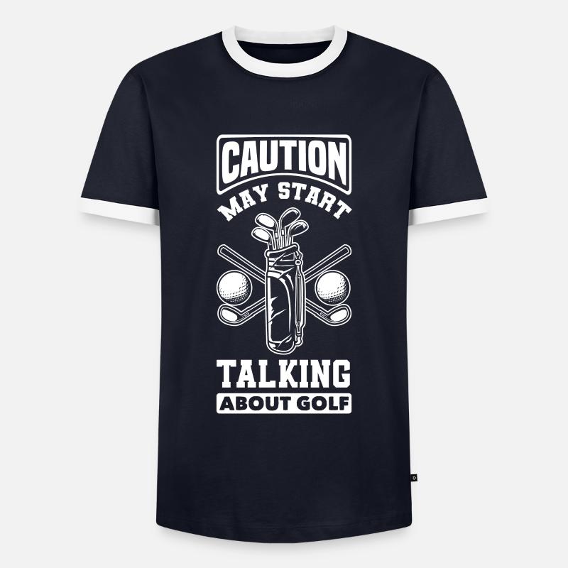 Fun Golf Golf Golfer Gift - Men's Ringer Shirt - navy/white 