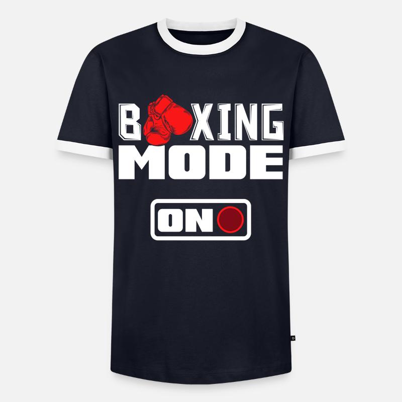 Funny Boxing Boxer Gift - Men's Ringer Shirt - navy/white 