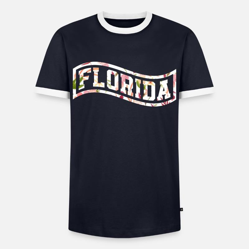 Florida - Männer Kontrast-T-Shirt - Navy/Weiß 