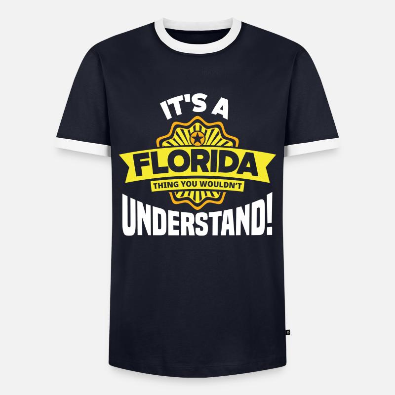 Florida - Männer Kontrast-T-Shirt - Navy/Weiß
