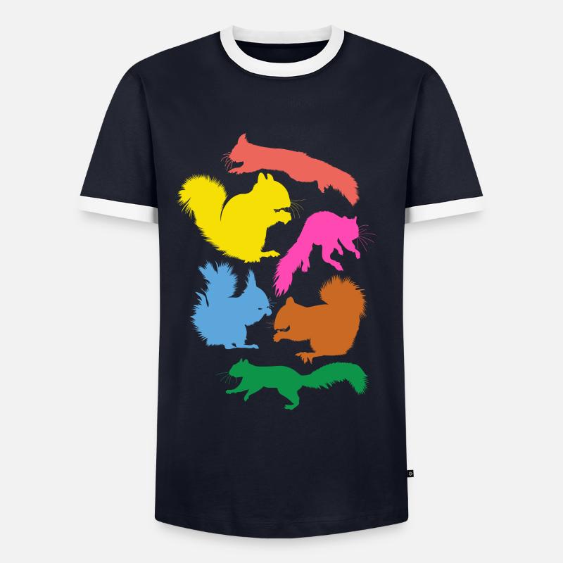 Eichhörnchen - Männer Kontrast-T-Shirt - Navy/Weiß 
