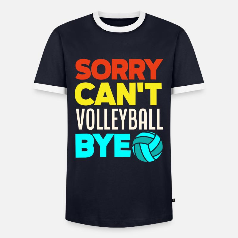 Funny volleyball gift - Men's Ringer Shirt - navy/white