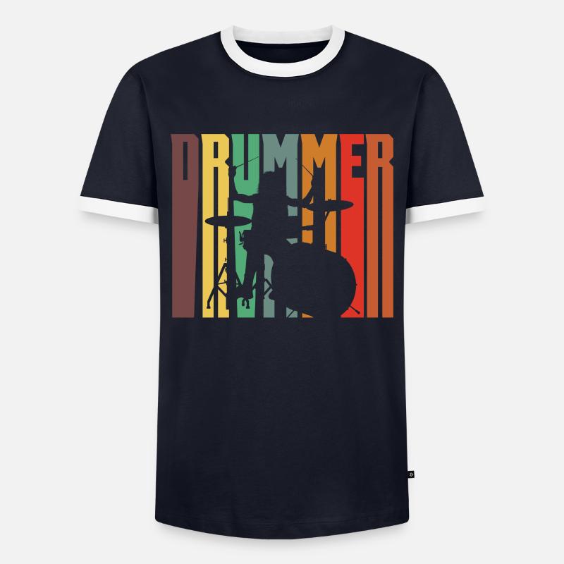 Drums Drummer Gift - Men's Ringer Shirt - navy/white