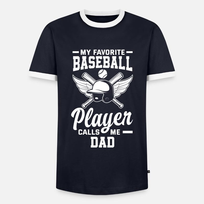 Lustiger Baseball - Männer Kontrast-T-Shirt - Navy/Weiß 