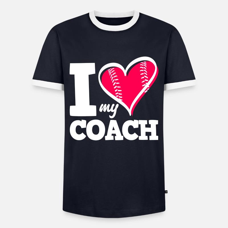 Lustiger Baseball - Männer Kontrast-T-Shirt - Navy/Weiß