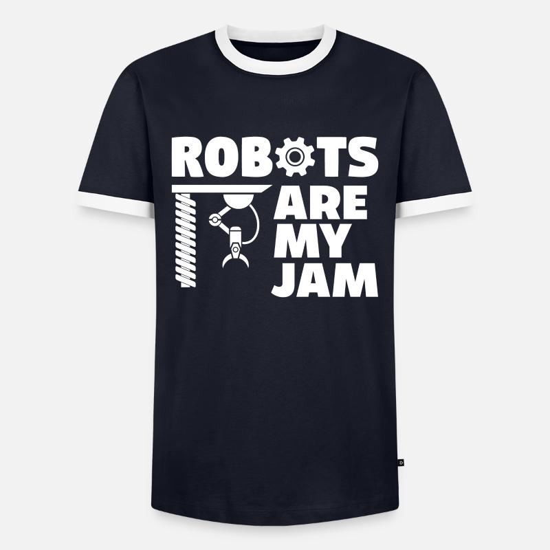 Robotics Robot Programmer - Men's Ringer Shirt - navy/white