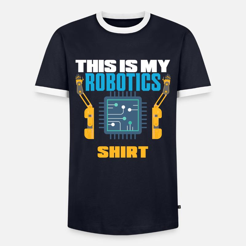 Robotics Robot Programmer - Men's Ringer Shirt - navy/white