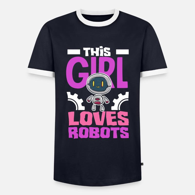 Programmeur de robots robotiques - T-shirt contrasté Homme - marine/blanc 