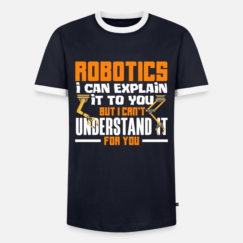 Programmeur de robots robotiques - T-shirt contrasté Homme - marine/blanc 