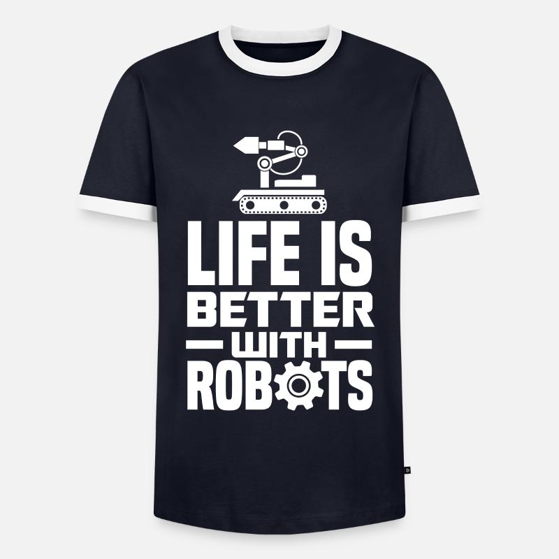 Programmeur de robots robotiques - T-shirt contrasté Homme - marine/blanc 