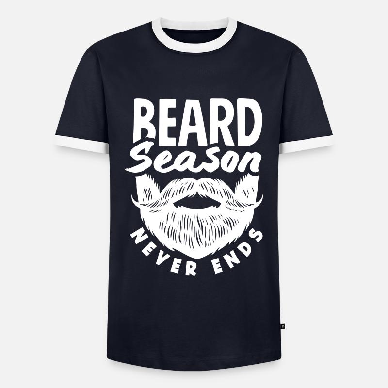 Bartpflege Bart Liebhaber Männer Bart - Männer Kontrast-T-Shirt - Navy/Weiß 