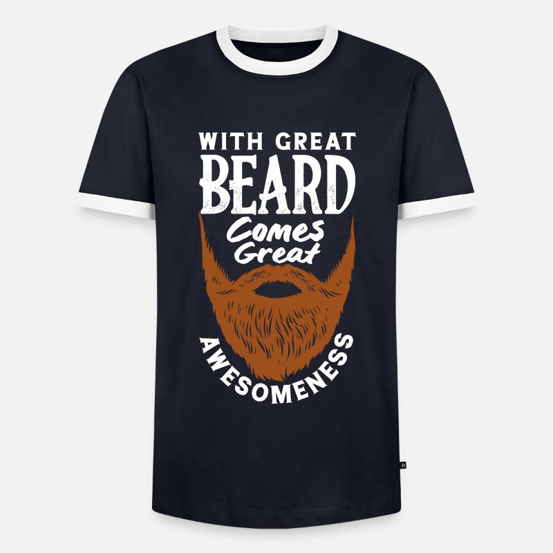 Bartpflege Bart Liebhaber Männer Bart - Männer Kontrast-T-Shirt - Navy/Weiß 