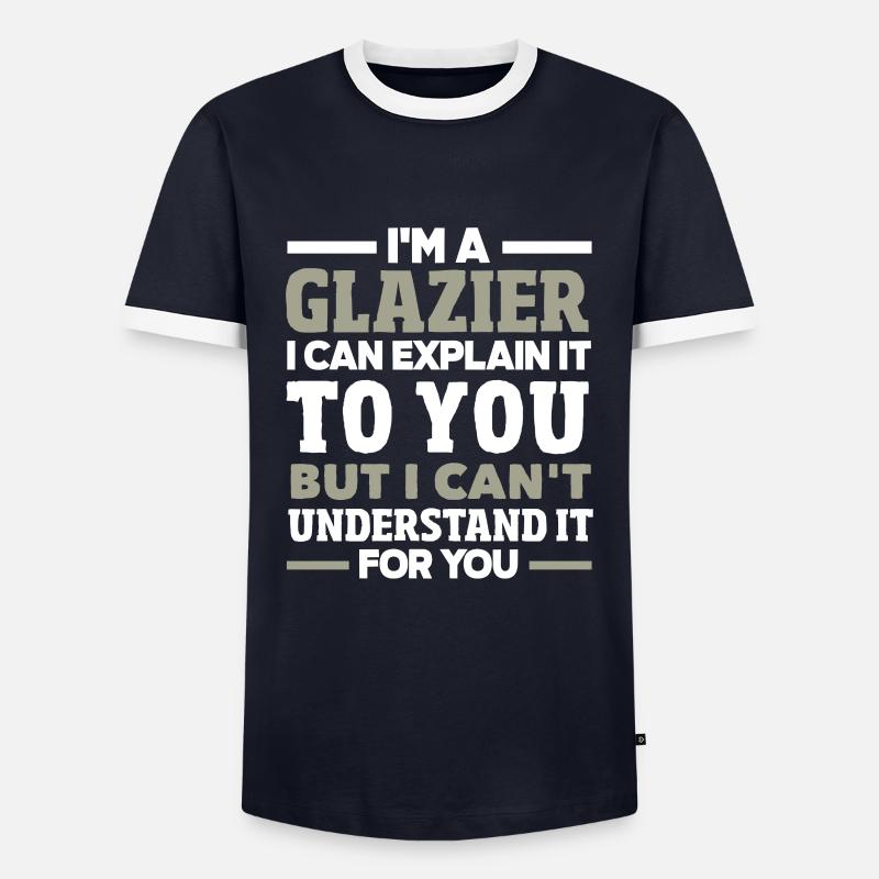 Glaser Geschenk - Männer Kontrast-T-Shirt - Navy/Weiß 