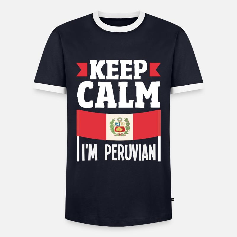 Peru Peruaner Geschenk - Männer Kontrast-T-Shirt - Navy/Weiß 