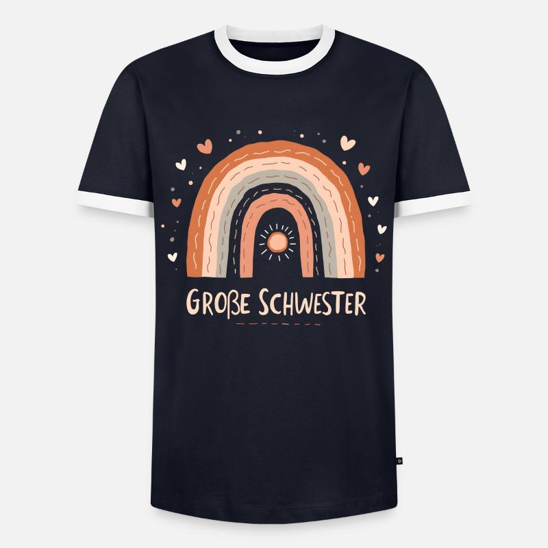Big Sister Rainbow Boho - Men's Ringer Shirt - navy/white 