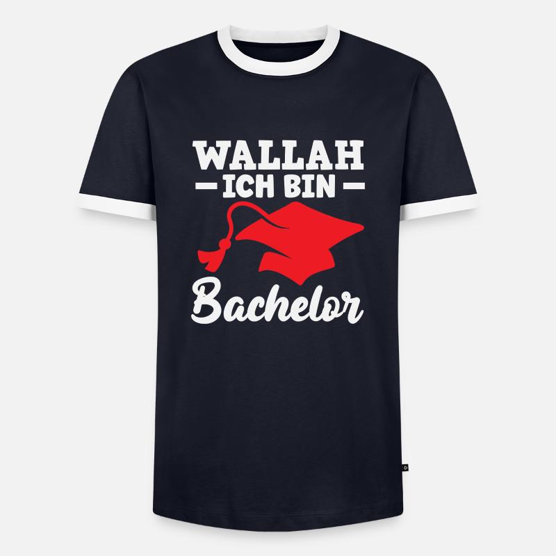 Ich Bin Bachelor Abschlussfreude - Männer Kontrast-T-Shirt - Navy/Weiß 