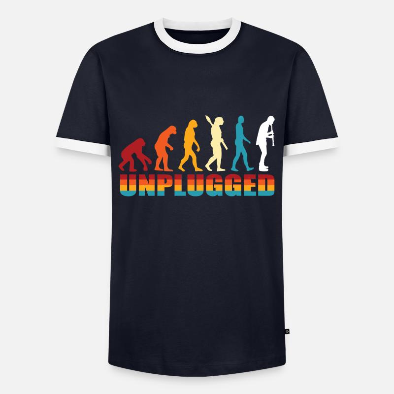 Hautbois Evolution - T-shirt contrasté Homme - marine/blanc 