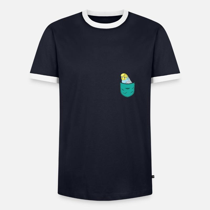 Budgerigar - Men's Ringer Shirt - navy/white 