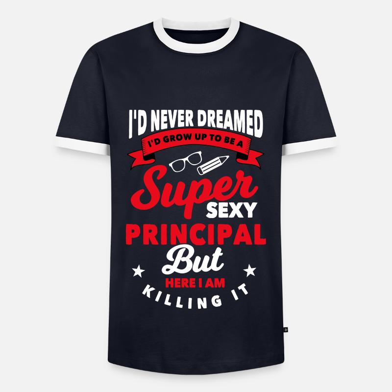 Schulleiter Geschenk - Männer Kontrast-T-Shirt - Navy/Weiß 