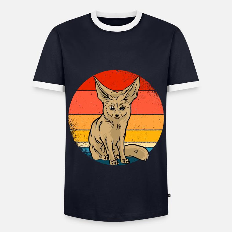 Fennek - Männer Kontrast-T-Shirt - Navy/Weiß 