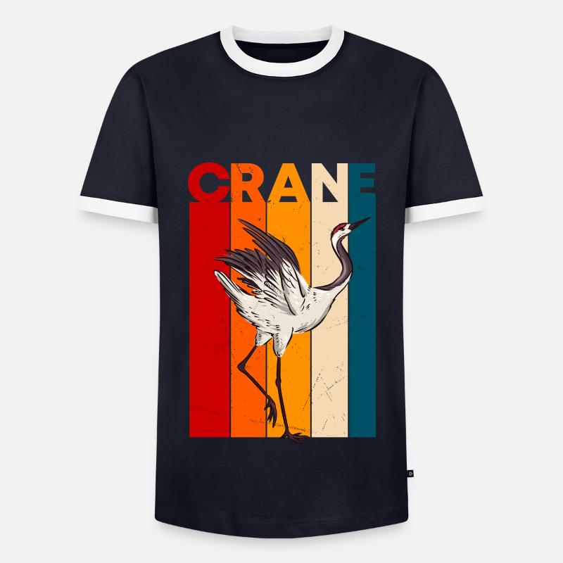 crane - Men's Ringer Shirt - navy/white 