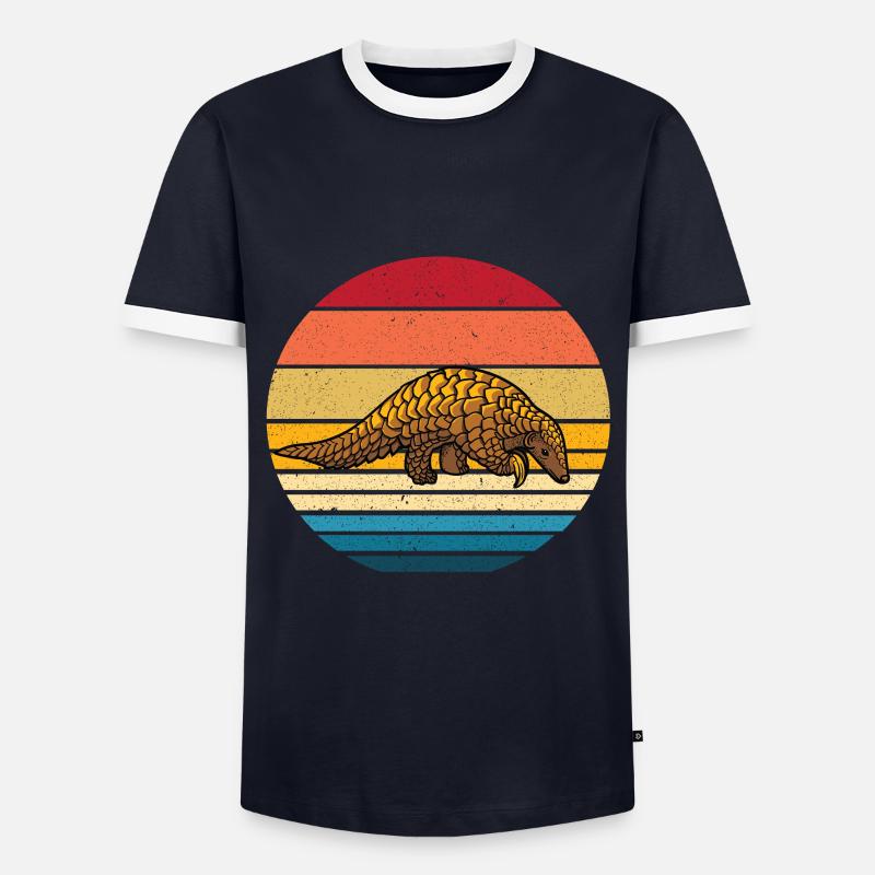 Pangolin - Männer Kontrast-T-Shirt - Navy/Weiß 
