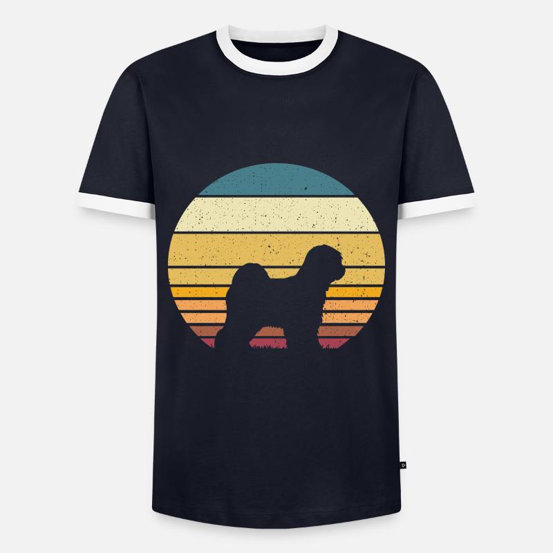 Tibetischen Terrier - Männer Kontrast-T-Shirt - Navy/Weiß 
