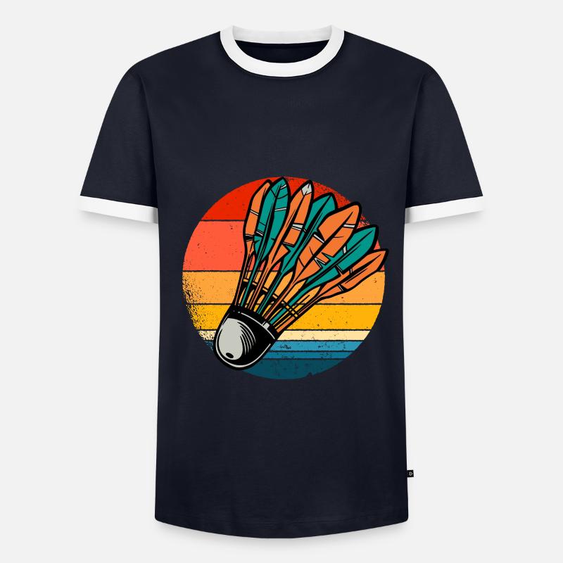 shuttlecock - Men's Ringer Shirt - navy/white 