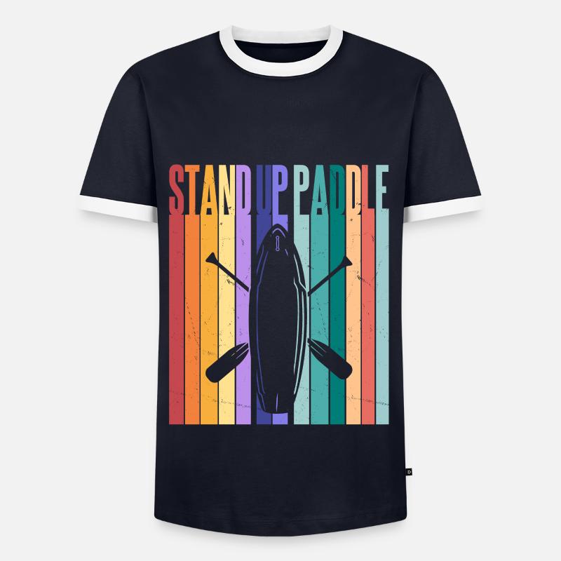 SUP - Männer Kontrast-T-Shirt - Navy/Weiß