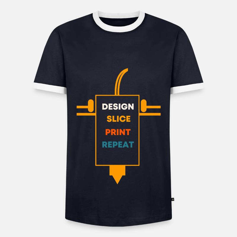 3D printing - Men's Ringer Shirt - navy/white