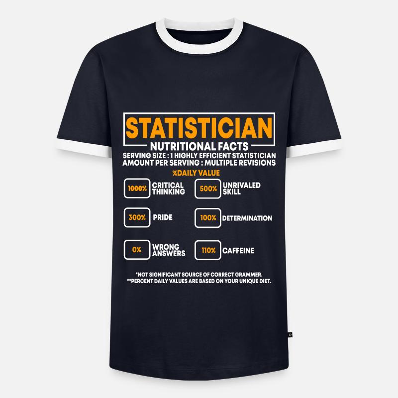 statistician - Men's Ringer Shirt - navy/white 