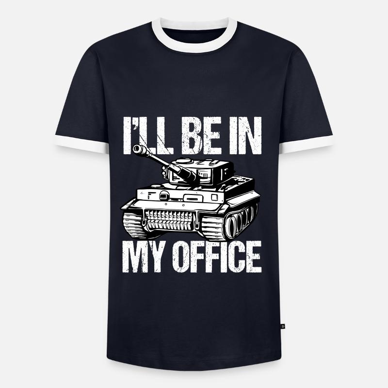Panzer Armee Geschenk - Männer Kontrast-T-Shirt - Navy/Weiß 