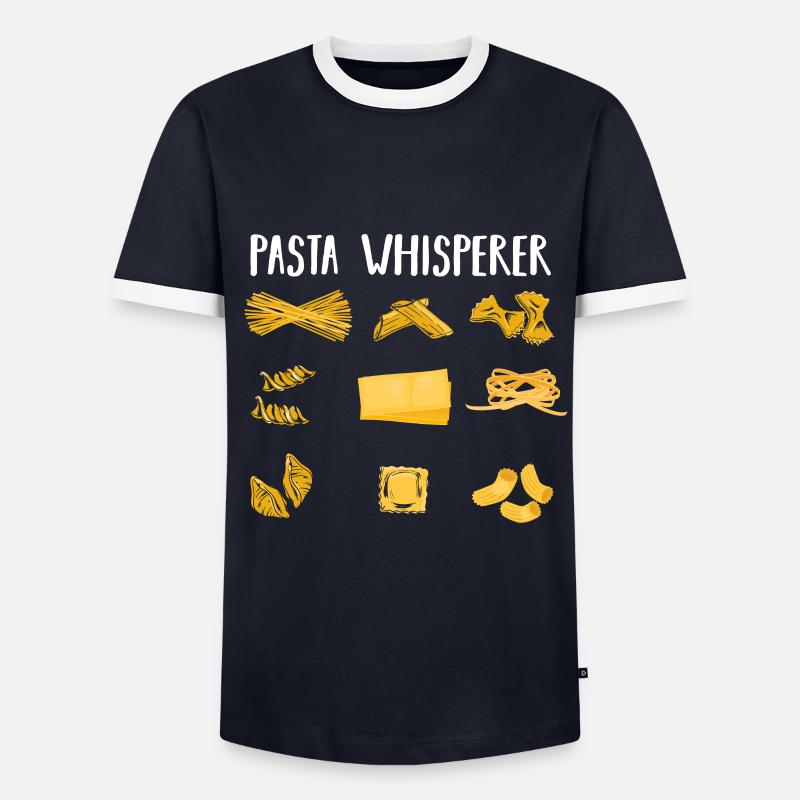 Pasta Flüsterer Geschenk - Männer Kontrast-T-Shirt - Navy/Weiß 
