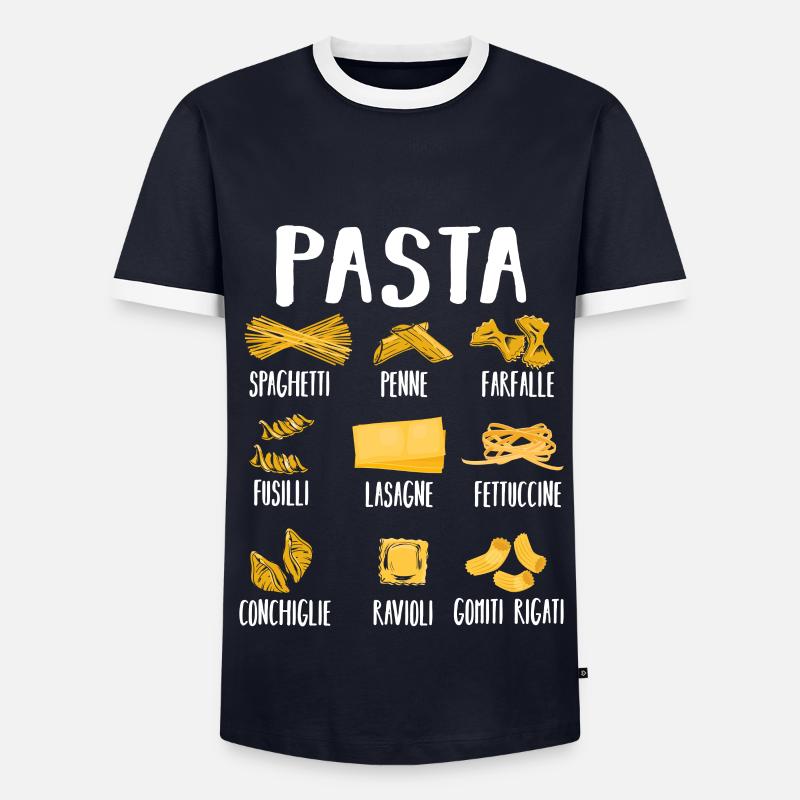 Pasta - Männer Kontrast-T-Shirt - Navy/Weiß