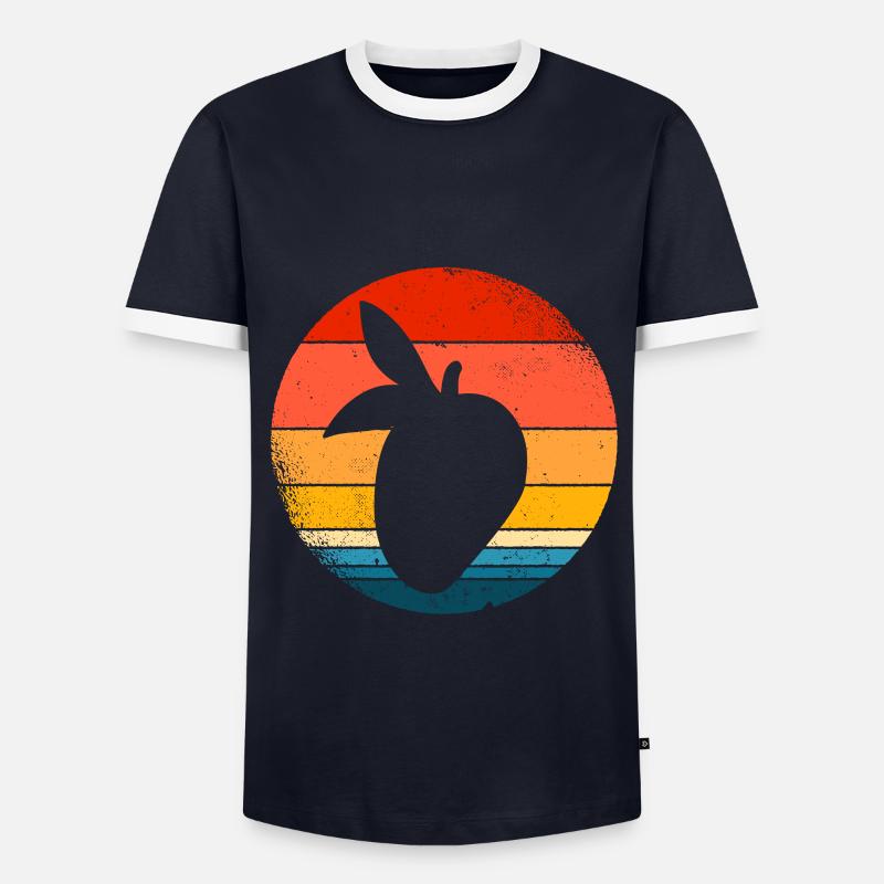 Mango - Männer Kontrast-T-Shirt - Navy/Weiß